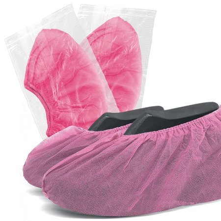 WECARE Pink Disposable AllPurpose Shoe Covers Non Slip  50 Individually Wrapped Pairs 50PK WC-WMN100112